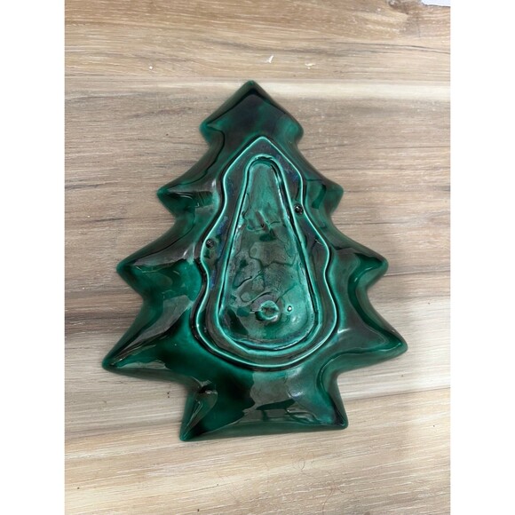 2 Vintage Green Christmas Tree Candy Dish Dishes Home Decorations Gift Present - Picture 5 of 5